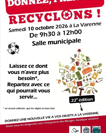 Donnez, prenez... recyclons ! 10/10/2025 à la Varenne