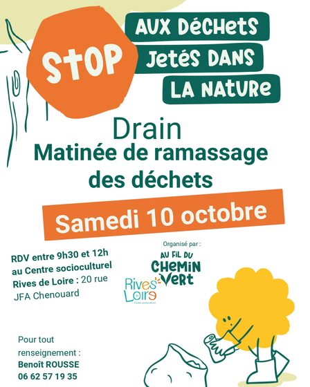 Stop aux déchets jetés dans la nature ! Drain le 10/10/2026